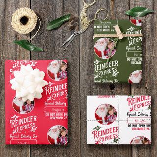 Reindeer Express from Santa Name & Photo Christmas  Sheets