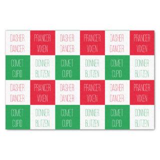 REINDEER NAMES Tissue Paper