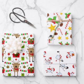 Reindeer Snowman Candy Stars Christmas  Sheets
