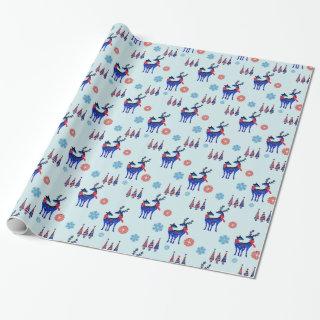 Reindeers, Christmas Trees and Snowflakes Pattern