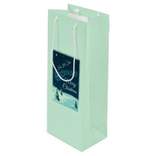 Reindeers Pulling Santa Claus Christmas Wine Gift Bag