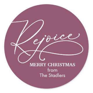 Rejoice Christmas - Choose Background Color Classic Round Sticker