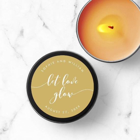 Relax Script Let Love Glow Editable Color Wedding  Classic Round Sticker