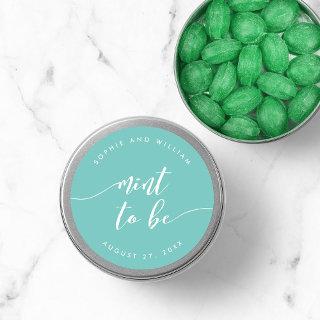 Relax Script Mint to Be Editable Color Wedding Classic Round Sticker