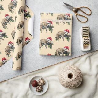 Relaxed Sloth with a Christmas hat 1
