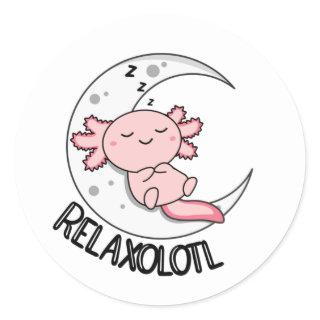 Relaxolotl Axolotl Lovers, Cute Animals Relax Clas Classic Round Sticker