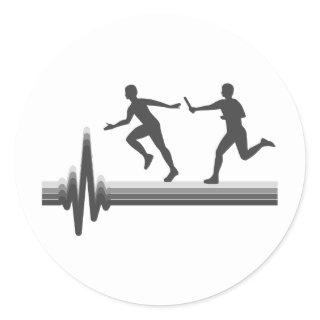 Relay Race Run Athlete Runner Running Evolution Classic Round Sticker