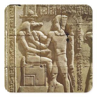 Relief of Sobek and Ptolemy VI Philometor Square Sticker