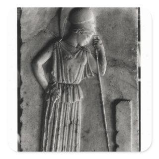 Relief of the Mourning Athena, c.460 Square Sticker