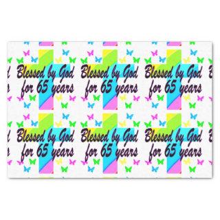 RELIGIOUS 65TH BLESSED BY GOD DESIGN TISSUE PAPER