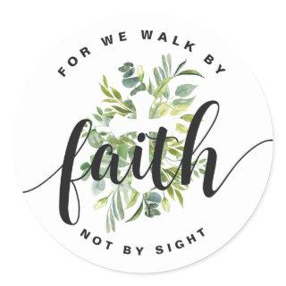Religious Cross Faith Bible Verse  Classic Round Sticker