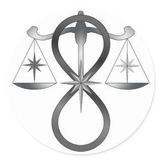 Religious Unity God Symbol Pagan Monochrome Classic Round Sticker