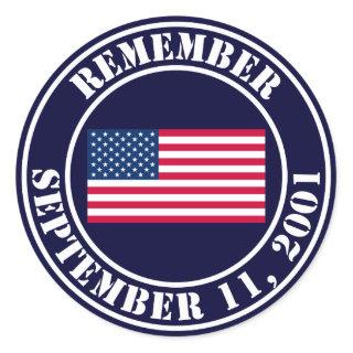 Remember 9/11 classic round sticker