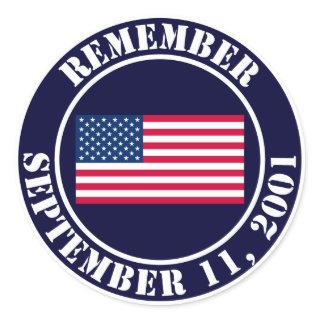 Remember 9/11 classic round sticker