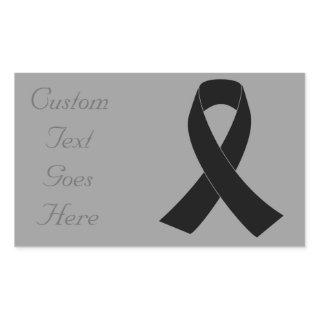 Remembrance, Mourning Black Awareness Ribbon Rectangular Sticker