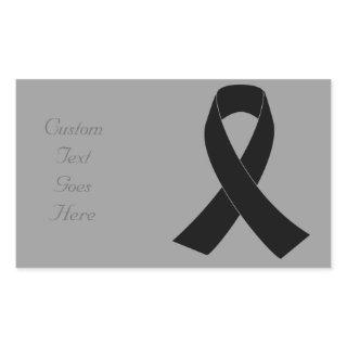 Remembrance, Mourning Black Awareness Ribbon Rectangular Sticker