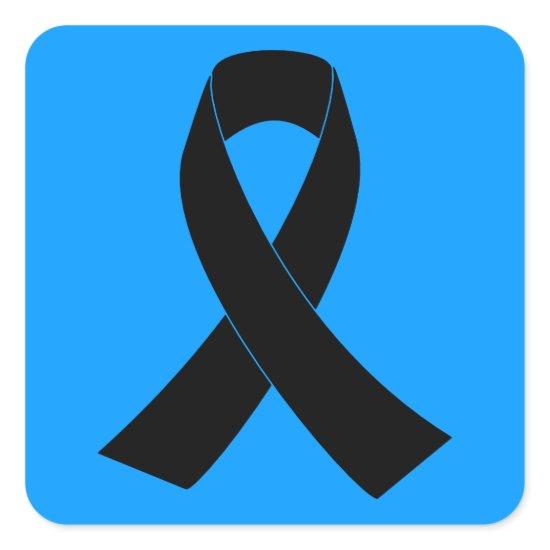 Remembrance, Mourning Black Awareness Ribbon Square Sticker