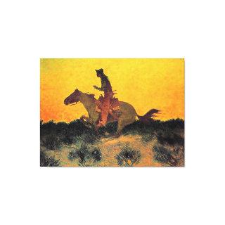 Remington - Against the Sunset, fine art Canvas Print