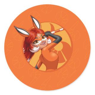 Rena Rouge Orange Badge Classic Round Sticker