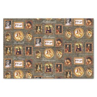 Renaissance Art Framed Antique Script Decoupage Tissue Paper