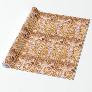 RENAISSANCE GROTESQUE FACE WITH GOLD WHITE FLORAL