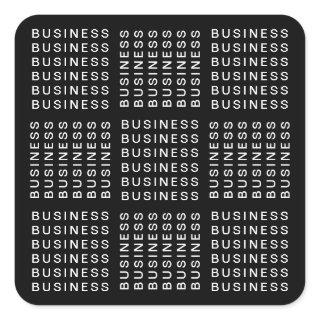 Repeating Name or Word Pattern Black & White Square Sticker