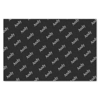 Repeating Name or Word Pattern Black & White Tissue Paper