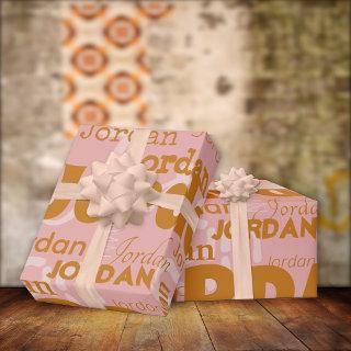 Repeating Name Terracotta Blush Modern Typography
