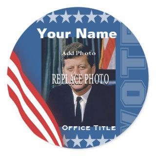 Replace Photo | Campaign Template Round Classic Round Sticker