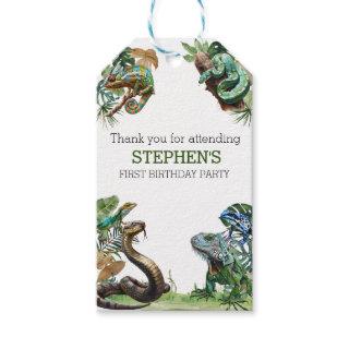 Reptile Slither Crawl Snake Turtle Birthday  Gift Tags