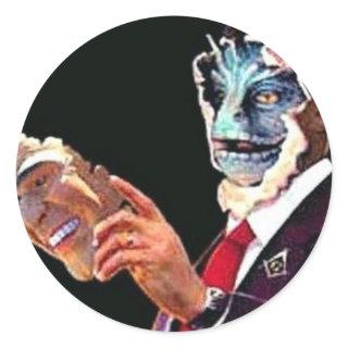 reptilian classic round sticker