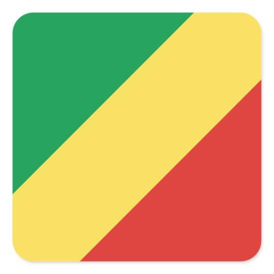 Republic of the Congo Flag Square Sticker