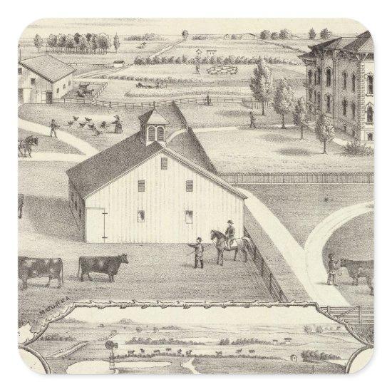 Residence of James Gaines Square Sticker