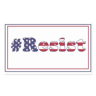 Resist - American Flag Typography Protest Rectangular Sticker