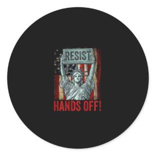 Resist Resistance Statue Of Liberty Hands Off Prot Classic Round Sticker