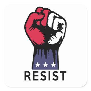 Resistance Fist Fight Political Corruption Square Sticker