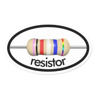 resistor ellipse sticker with text