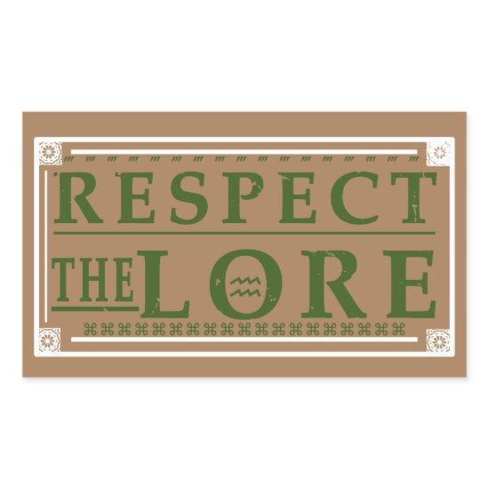 RESPECT THE LORE WG RECTANGULAR STICKER