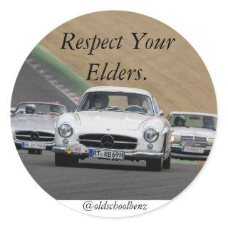 REspect your elders mercedes benz Classic Round Sticker