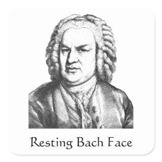 Resting Bach Face Classical Music Composer Square Sticker