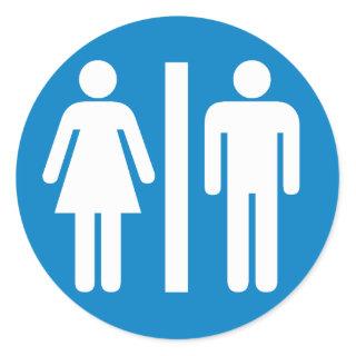 Restroom Facilities Highway Sign Classic Round Sticker