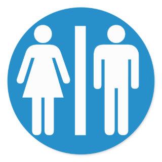 Restroom Facilities Highway Sign Classic Round Sticker