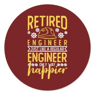 Retired Engineer Like A Regular Engineer Only Way Classic Round Sticker