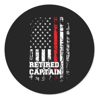 Retired Firefighter Captain Rank Retiret Classic Round Sticker