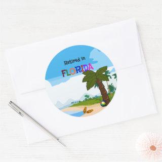 Retired in Florida Classic Round Sticker