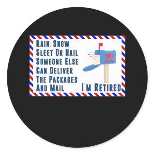 Retired Mail Letter Postal Worker Retirement Classic Round Sticker