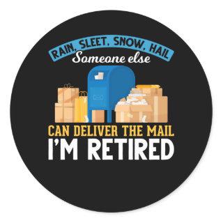 Retired Mailman Postal Worker Retirement Classic Round Sticker