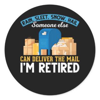 Retired Mailman Postal Worker Retirement Classic Round Sticker