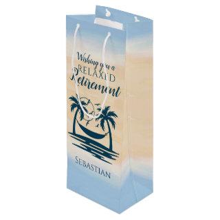 Retirement Beach Hammock Relaxed  Wine Gift Bag