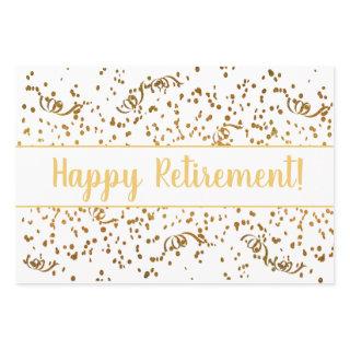 Retirement Colorful Confetti Streamers Gold Custom  Sheets